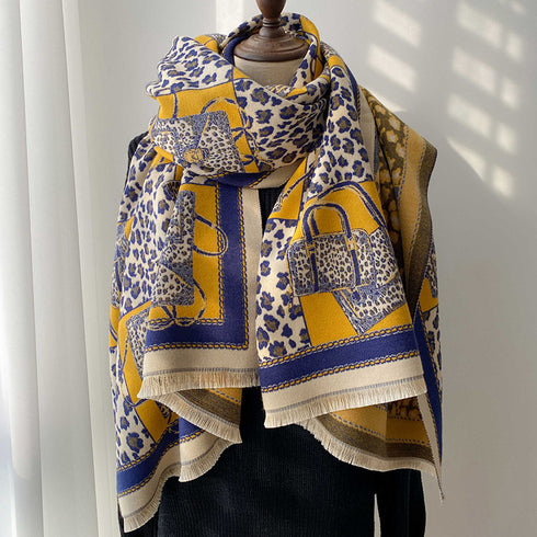 Color Blocking And Matching Cashmere Scarves For Women - ROUTINE FASHION